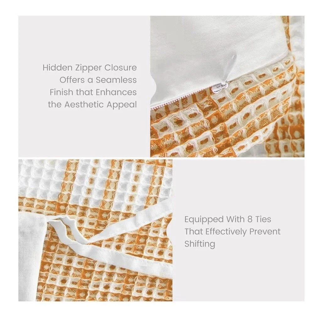 Sophia And William Cotton Cover Set King Size Waffle Weave Duvet Cover Set